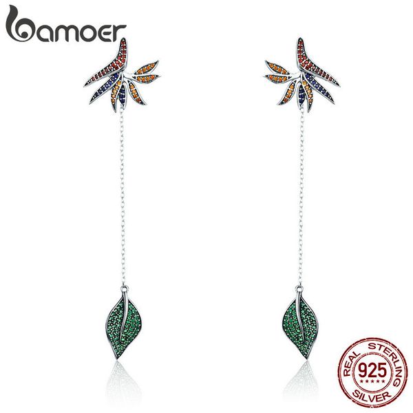bamoer 925 sterling silver strelitzia flower petal & leaves long chain drop earrings for women party earrings jewelry sce299 j190520, Golden
bamoer 925 sterling silver strelitzia flower petal & leaves long chain drop earrings for women party earrings jewelry sce299 j190520, Golden