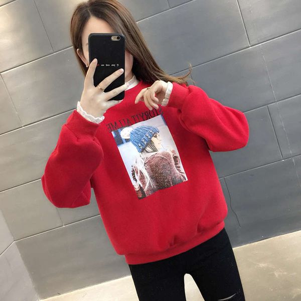 small plush red sweater women's clothing 2020 new autumn and winter thickened benmingnian foreign european style junior coat, Black
small plush red sweater women's clothing 2020 new autumn and winter thickened benmingnian foreign european style junior coat, Black