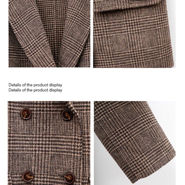 mdouble sided cashmere women's fall / winter 2020 new korean loose plaid blazer british style woolen coat, Black
mdouble sided cashmere women's fall / winter 2020 new korean loose plaid blazer british style woolen coat, Black