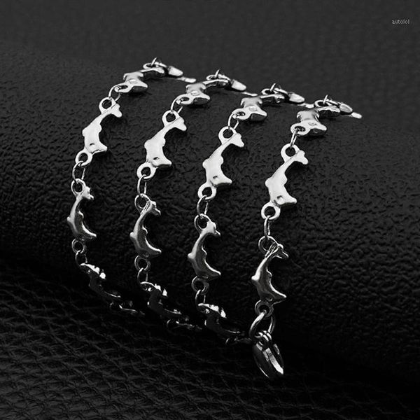 beach jewelry clavicle necklace fashion multi dolphin chain necklaces simple stainless steel choker necklace for women1, Silver