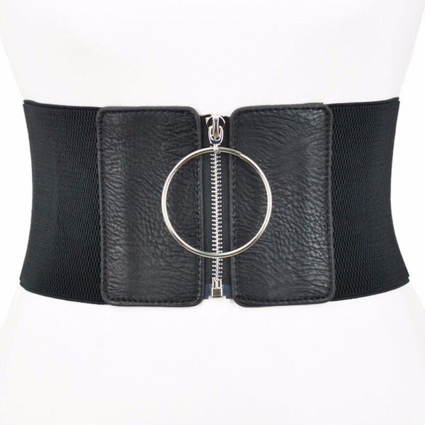women elastic ultra wide belt wide stretch waist belt circle zipper corset cummerbund dress adornment for women strap, Black;brown
women elastic ultra wide belt wide stretch waist belt circle zipper corset cummerbund dress adornment for women strap, Black;brown