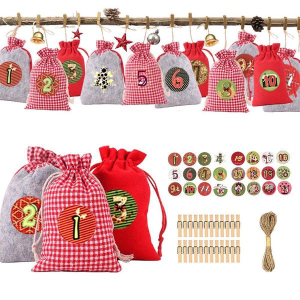 wholesale 24pcs christmas advent calendar bag hanging candy gift sacks pouch with clips stickers rope home christmas decoration wmtspc
wholesale 24pcs christmas advent calendar bag hanging candy gift sacks pouch with clips stickers rope home christmas decoration wmtspc