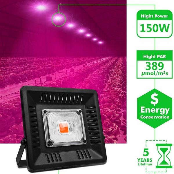 150w waterproof led grow lights full light spectrum led plant growth lamp black ce fcc rohs