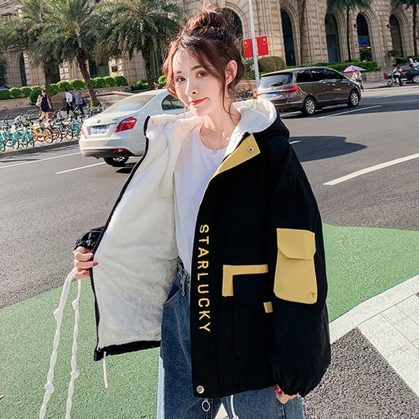 2021 new mode cargo warm autumn soft female pocket jacket hoooded 1 1qfc, Black;brown
2021 new mode cargo warm autumn soft female pocket jacket hoooded 1 1qfc, Black;brown