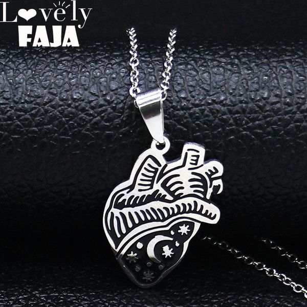 pendant necklaces 2021 gothi heart stainless steel small for women black color necklace jewelry collar acero inoxidable mujer n19462, Silver
pendant necklaces 2021 gothi heart stainless steel small for women black color necklace jewelry collar acero inoxidable mujer n19462, Silver