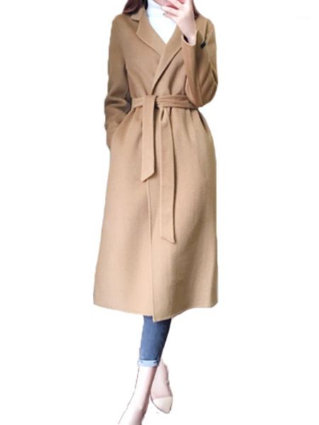 women elegant winter woolen overcoat long bandage woolen coat cardigan loose plus size abrigos mujer manteau femme hiver lj4081, Black 
women elegant winter woolen overcoat long bandage woolen coat cardigan loose plus size abrigos mujer manteau femme hiver lj4081, Black