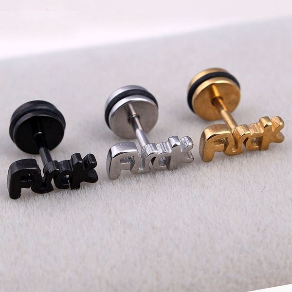 npkds three color fashion stainless steel letter ear stud earrings women men accessories piercing jewelry gift, Golden
npkds three color fashion stainless steel letter ear stud earrings women men accessories piercing jewelry gift, Golden