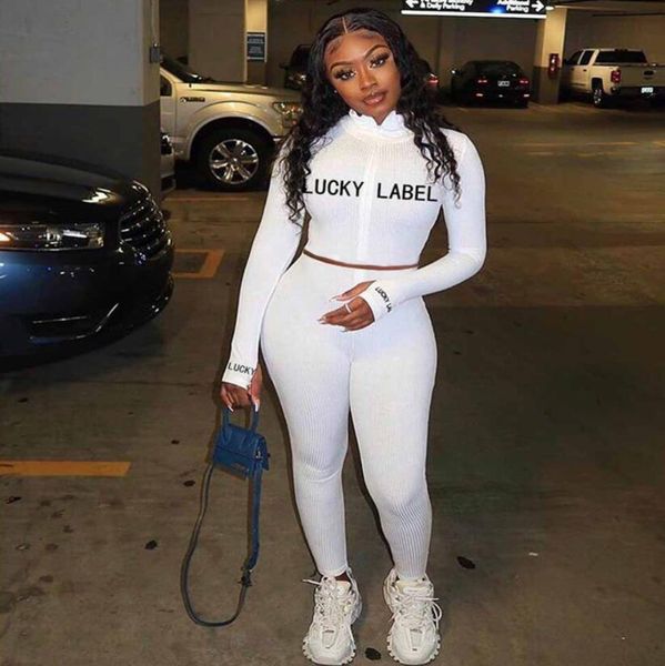 sport two piece set lucky label ribbed knit tracksuit autumn winter clothes for women two pieces clothing set 8 colors, Gray
sport two piece set lucky label ribbed knit tracksuit autumn winter clothes for women two pieces clothing set 8 colors, Gray