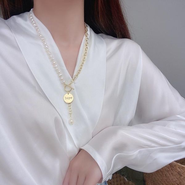 new natural freshwater pearl 14k gold-plated long autumn and winter letter tag water drop ladies necklace sweater chain, Silver
new natural freshwater pearl 14k gold-plated long autumn and winter letter tag water drop ladies necklace sweater chain, Silver