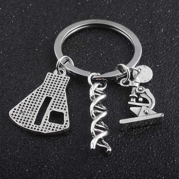 conical sg chains biological experimental tool key flask molecular dna microscope pendant keychain, Silver
conical sg chains biological experimental tool key flask molecular dna microscope pendant keychain, Silver
