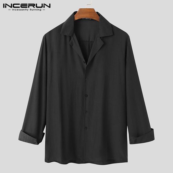 men's casual shirts men shirt long sleeve streetwear lapel button chic camisas hombre 2021 fashion solid color comfy brand incerun, White;black
men's casual shirts men shirt long sleeve streetwear lapel button chic camisas hombre 2021 fashion solid color comfy brand incerun, White;black
