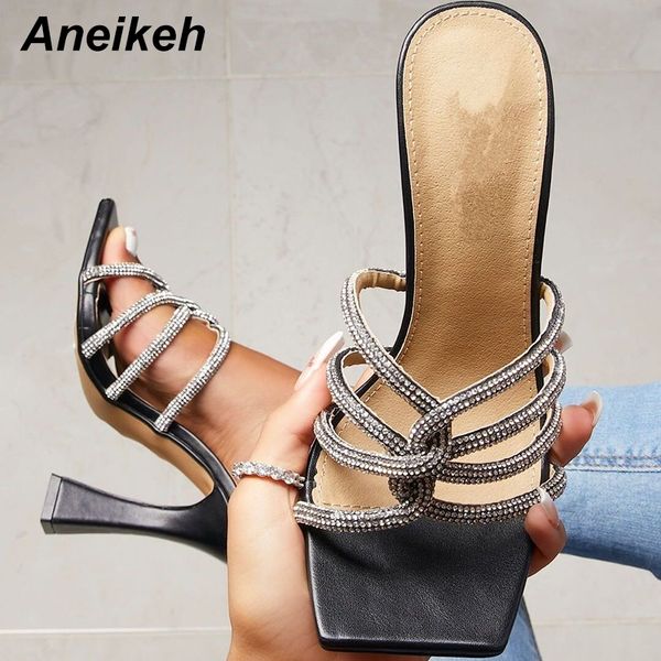 aneikeh new summer elegant women's slippers 2020 bling patchwork narrow band appliques pu square toe fashion sweet ladies shoes c0129, Black
aneikeh new summer elegant women's slippers 2020 bling patchwork narrow band appliques pu square toe fashion sweet ladies shoes c0129, Black
