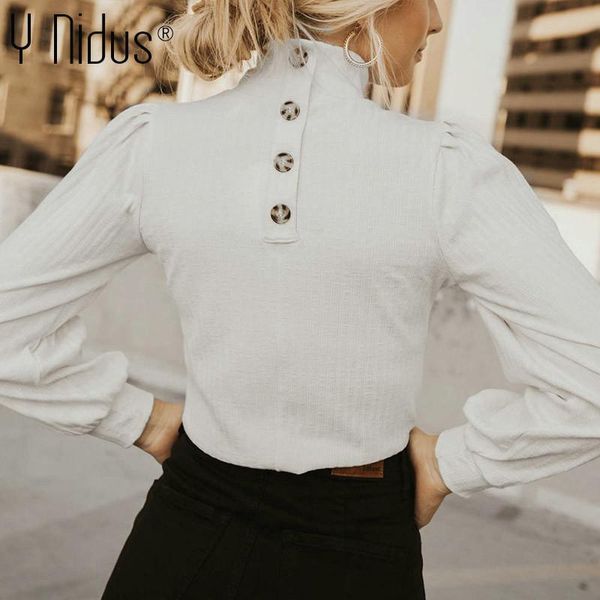 women's white blouse 2020 autumn back button shirt stand neck long sleeve blouses solid knit ladies shirts feminina femme
women's white blouse 2020 autumn back button shirt stand neck long sleeve blouses solid knit ladies shirts feminina femme