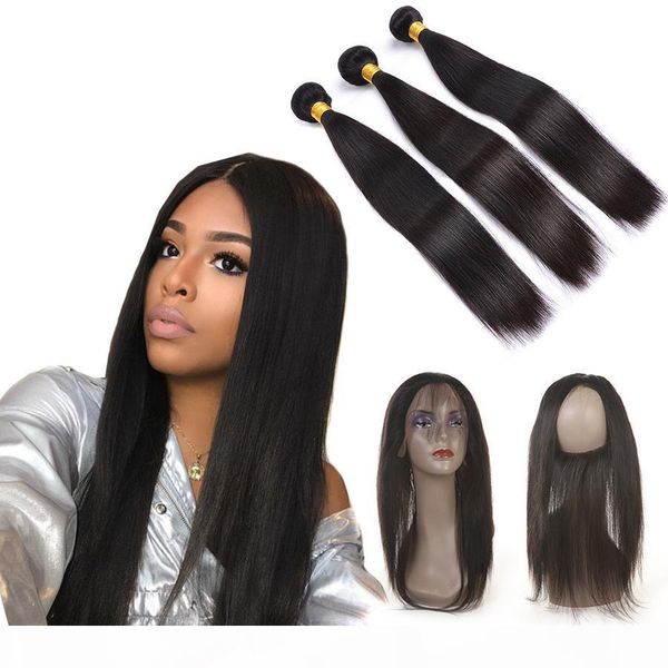 360 full lace frontal closure with 3 bundles brazilian virgin hair weaves straight 8a peruvian indian malaysian cambodian remy human hair, Black;brown
360 full lace frontal closure with 3 bundles brazilian virgin hair weaves straight 8a peruvian indian malaysian cambodian remy human hair, Black;brown