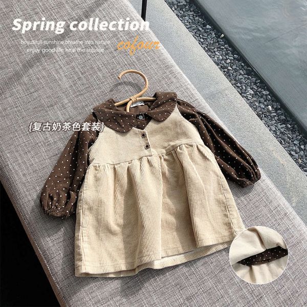 two piece 2021 spring children's korean drs girls' polka dot shirt baby corduroy skirt set chdl, Red;yellow
two piece 2021 spring children's korean drs girls' polka dot shirt baby corduroy skirt set chdl, Red;yellow