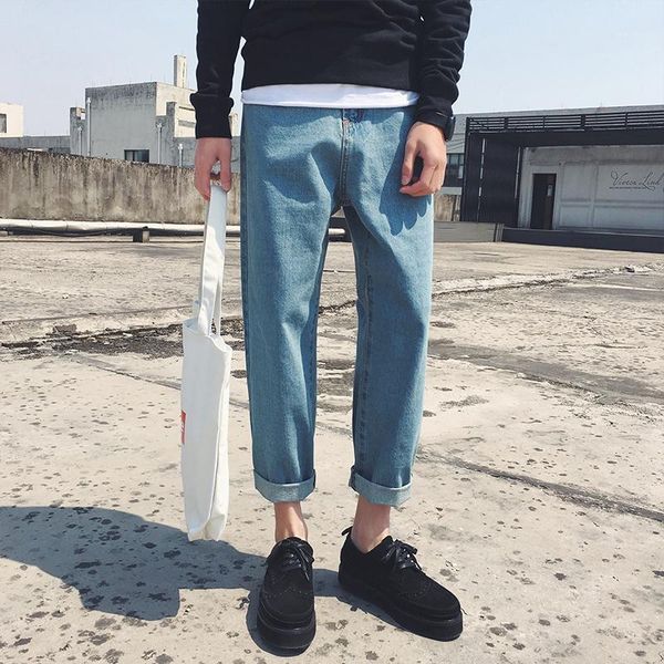 autumn american wide-leg trousers for the men's day series retro new hair side straight tube loose denim jeans korean version1, Blue
autumn american wide-leg trousers for the men's day series retro new hair side straight tube loose denim jeans korean version1, Blue