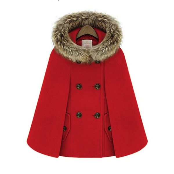 woolen female elegant poncho and capes coat women hooded cape fur collar double breasted winter loose street short overcoat red 201214, Black
woolen female elegant poncho and capes coat women hooded cape fur collar double breasted winter loose street short overcoat red 201214, Black