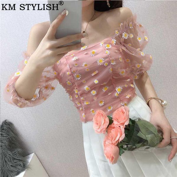 summer 2020 women's blouses sweet pink daisy mesh shirt white color fresh puff sleeves square collar black shirt clothings
summer 2020 women's blouses sweet pink daisy mesh shirt white color fresh puff sleeves square collar black shirt clothings