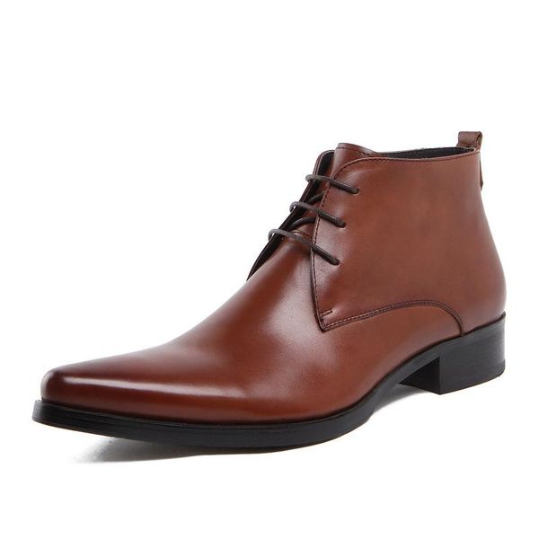 british super pointed business dress medium high leather shoes men's all leather fashion short boots men, Black
british super pointed business dress medium high leather shoes men's all leather fashion short boots men, Black