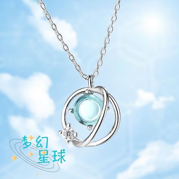 pendant necklaces 2021 blue aurora planet necklace temperament fashion sweet simple jewelry, Silver
pendant necklaces 2021 blue aurora planet necklace temperament fashion sweet simple jewelry, Silver