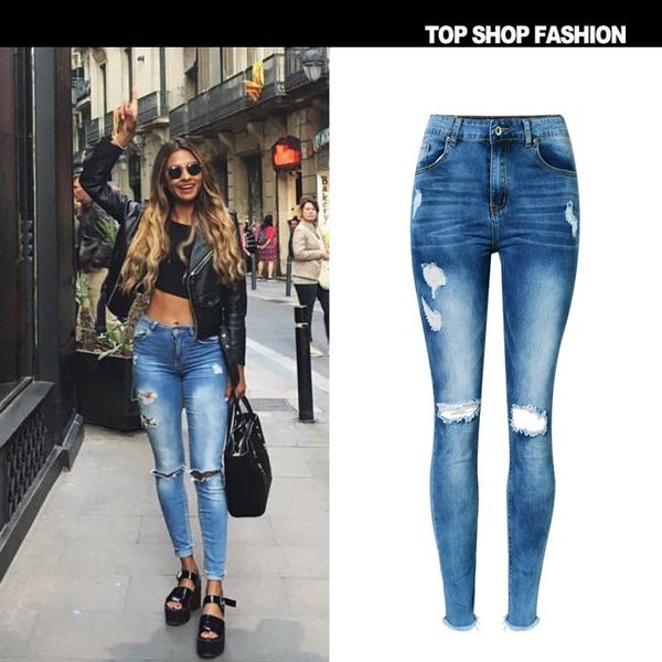 new wear high waist stretch of cultivate morality cowboy nine minutes of washed irregular hole feet mouth tassel pants, Blue
new wear high waist stretch of cultivate morality cowboy nine minutes of washed irregular hole feet mouth tassel pants, Blue