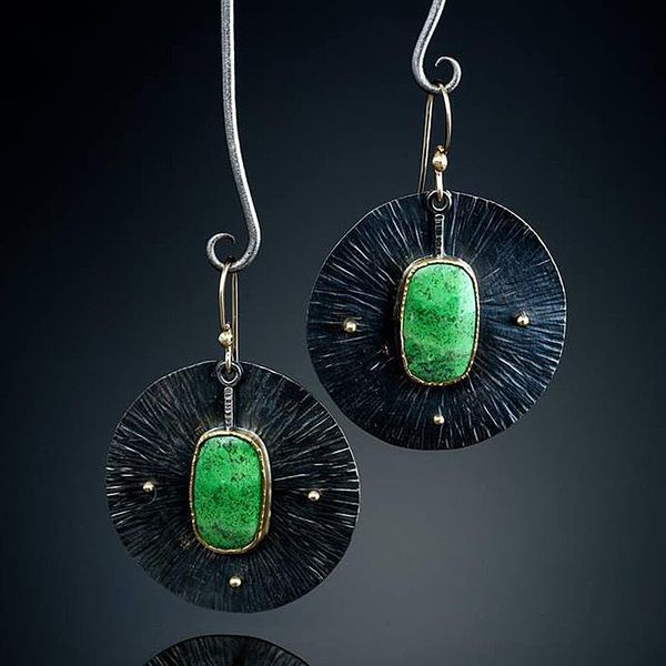 large antique round earring vintage fashion retro green resin ethnic brincos antique bronze bohemian drop earrings, Silver
large antique round earring vintage fashion retro green resin ethnic brincos antique bronze bohemian drop earrings, Silver