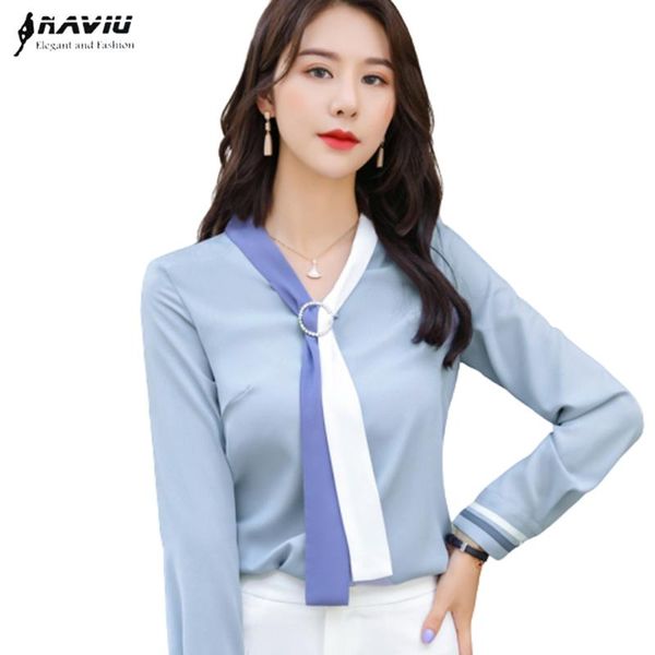 women work clothes 2021 spring shirt bow patchwork long sleeve chiffon blouses office ladies fashion casual, White
women work clothes 2021 spring shirt bow patchwork long sleeve chiffon blouses office ladies fashion casual, White