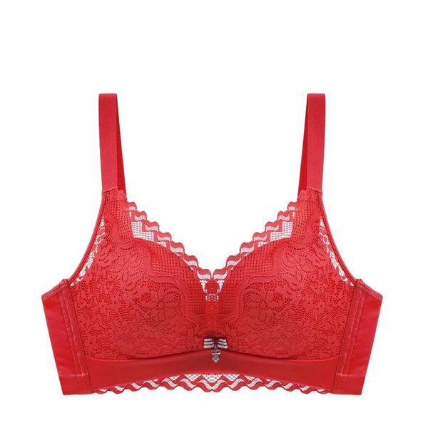 new red breathable non-trace gathered beauty lingerie lace back without rims bra vice milk little, Red;black
new red breathable non-trace gathered beauty lingerie lace back without rims bra vice milk little, Red;black