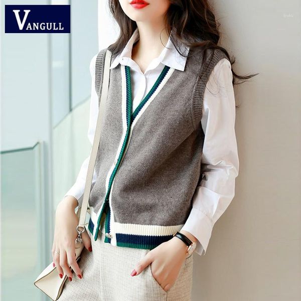 vangull patchwork knitted women sweater vest korean style vintage v neck sleeveless cardigans single breasted woman open stitch1, Black;white
vangull patchwork knitted women sweater vest korean style vintage v neck sleeveless cardigans single breasted woman open stitch1, Black;white