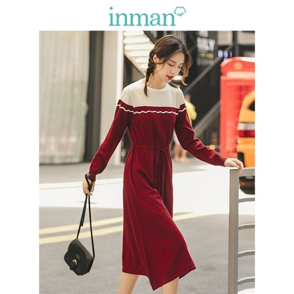 inman winter literary o-neck long sleeve split color defined waist long sleeve women knitted dress 201027, Black;gray
inman winter literary o-neck long sleeve split color defined waist long sleeve women knitted dress 201027, Black;gray