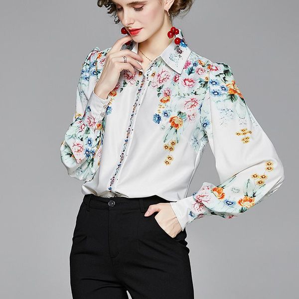 2020 fall new style bohemian vintage print long sleeve single breasted shirt women high quality, White
2020 fall new style bohemian vintage print long sleeve single breasted shirt women high quality, White