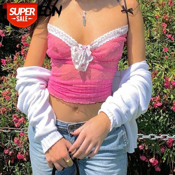 allneon y2k aesthetics pink mesh lace trim cami sweet deep v-neck bow spaghetti strap spot cropped partywear slim #ii44, White
allneon y2k aesthetics pink mesh lace trim cami sweet deep v-neck bow spaghetti strap spot cropped partywear slim #ii44, White