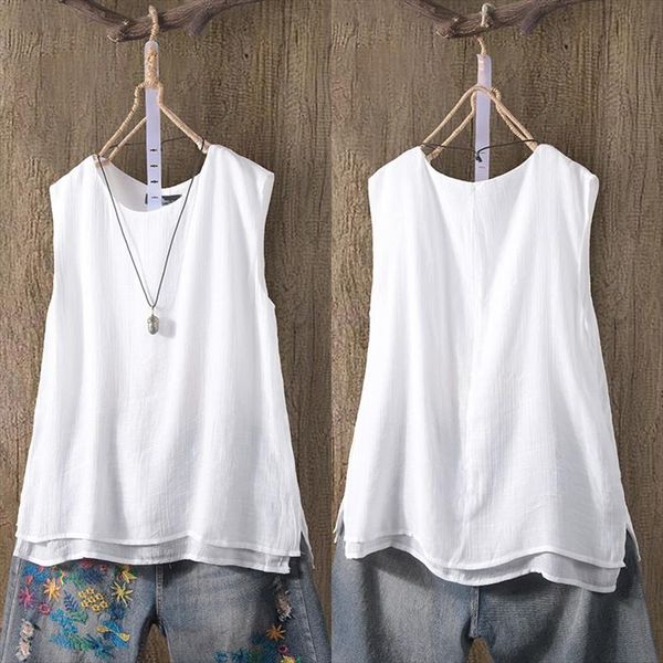 womens blouse kaftan sleeveless tank 2020 zanzea casual summer tunic two layer vest o neck blusas female oversized shirts, White
womens blouse kaftan sleeveless tank 2020 zanzea casual summer tunic two layer vest o neck blusas female oversized shirts, White