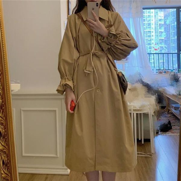 black coat female autumn and winter 2020 new loose mid-length khaki flower bud sleeve student windbreaker mujeres abrigos1, Tan;black
black coat female autumn and winter 2020 new loose mid-length khaki flower bud sleeve student windbreaker mujeres abrigos1, Tan;black