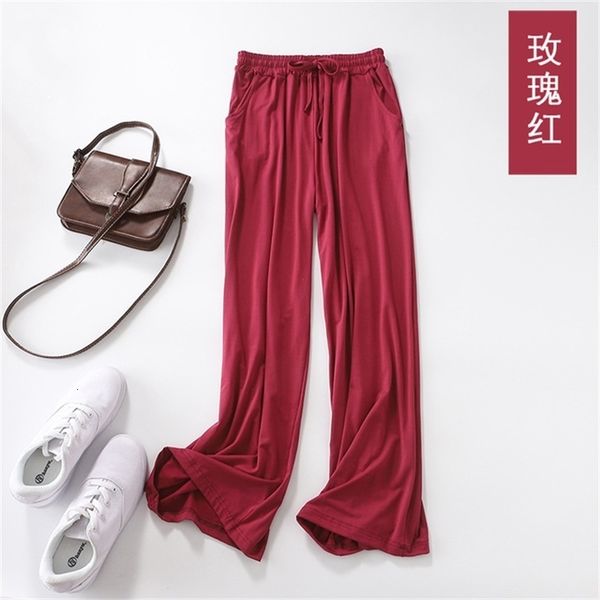 2021 new modal leg wide women's will see high waist silky draping loose rectal tube mop covers ammonia pants xx3m, Black;red
2021 new modal leg wide women's will see high waist silky draping loose rectal tube mop covers ammonia pants xx3m, Black;red