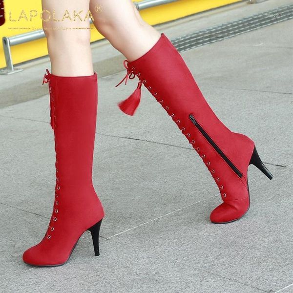 lapolaka 2020 new fashion plus size 48 fring shoes ladies boots lace up spike high heels knee high boots woman shoes1, Black
lapolaka 2020 new fashion plus size 48 fring shoes ladies boots lace up spike high heels knee high boots woman shoes1, Black