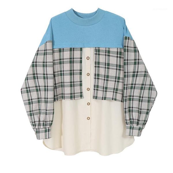 superaen autumn fashion loose all-match coat plaid patchwork knitted full sweatshirt women1, Black
superaen autumn fashion loose all-match coat plaid patchwork knitted full sweatshirt women1, Black