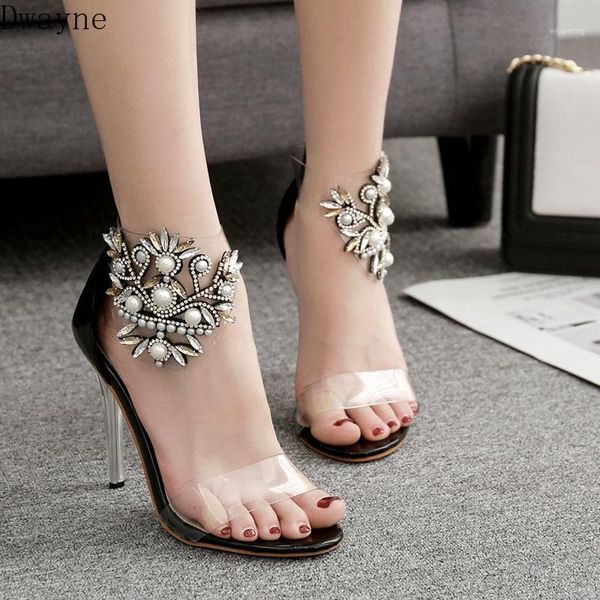 2020 new fashion transparent transparent toe word buckle strap with pearl sandals women1, Black
2020 new fashion transparent transparent toe word buckle strap with pearl sandals women1, Black