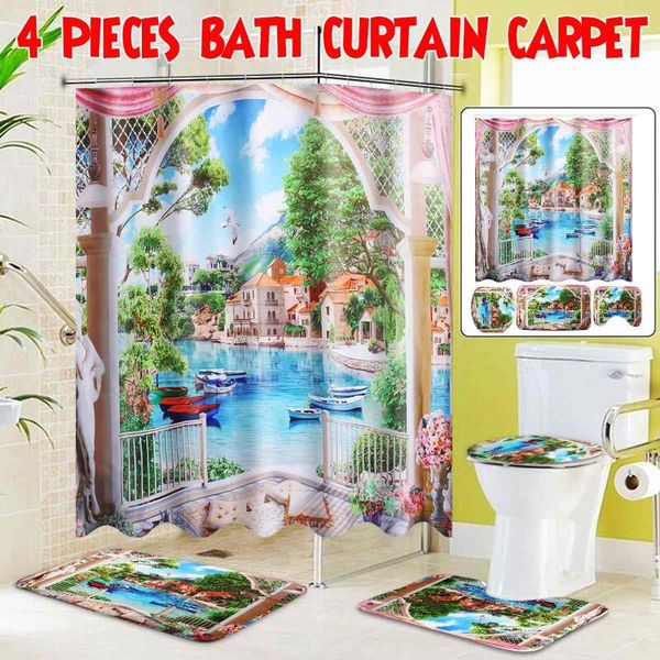shower curtains mediterranean sea printing bathroom curtain sets non-slip rugs toilet lid cover and bath mat waterproof
shower curtains mediterranean sea printing bathroom curtain sets non-slip rugs toilet lid cover and bath mat waterproof