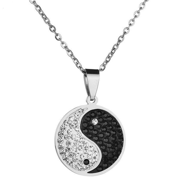 pendant necklaces ying yang rhinestone statement taiji bagua charm stainless steel necklace jewelry for lovers colar masculino, Silver
pendant necklaces ying yang rhinestone statement taiji bagua charm stainless steel necklace jewelry for lovers colar masculino, Silver