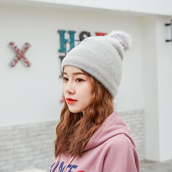 2020 autumn winter double layer add down thread imitate sable knit cap pure color simplicity hats for women fashion, Blue;gray
2020 autumn winter double layer add down thread imitate sable knit cap pure color simplicity hats for women fashion, Blue;gray