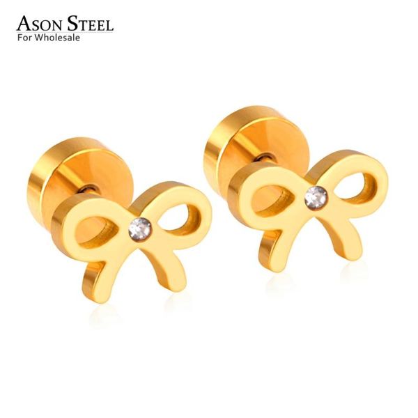 asonsteel girl jewelry bow-knot shape crystal stud earrings wholesale stainless steel anti-allergy earring fashion jewelry party, Golden;silver
asonsteel girl jewelry bow-knot shape crystal stud earrings wholesale stainless steel anti-allergy earring fashion jewelry party, Golden;silver