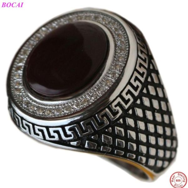 cluster rings bocai s925 sterling silver male 2021 fashion personality jewelry inlaid zircon black agate men's thai ring, Golden;silver
cluster rings bocai s925 sterling silver male 2021 fashion personality jewelry inlaid zircon black agate men's thai ring, Golden;silver