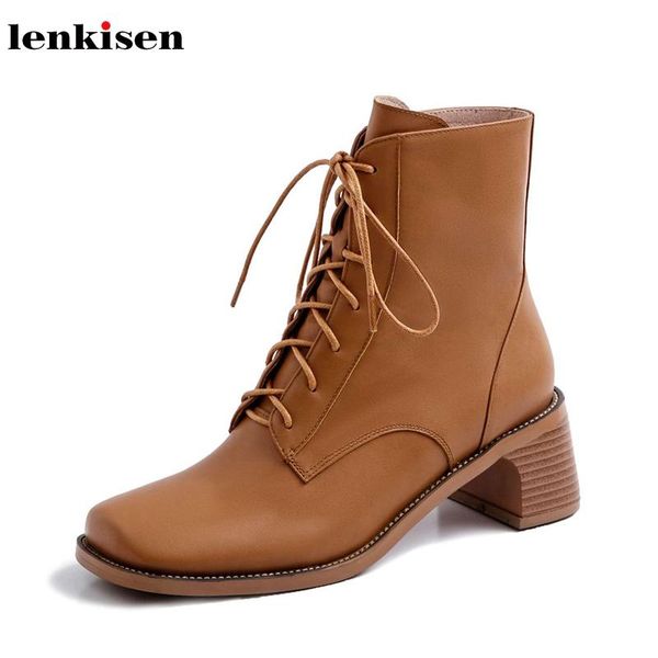 lenkisen new vintage genuine leather high heels square toe ladies literary retro lace up solid winter keep warm ankle boots l13, Black
lenkisen new vintage genuine leather high heels square toe ladies literary retro lace up solid winter keep warm ankle boots l13, Black