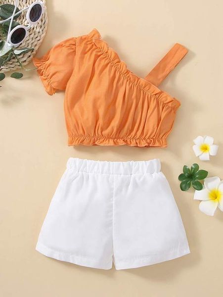 baby asymmetrical neck puff sleeve ruffle trim & shorts she, White
baby asymmetrical neck puff sleeve ruffle trim & shorts she, White