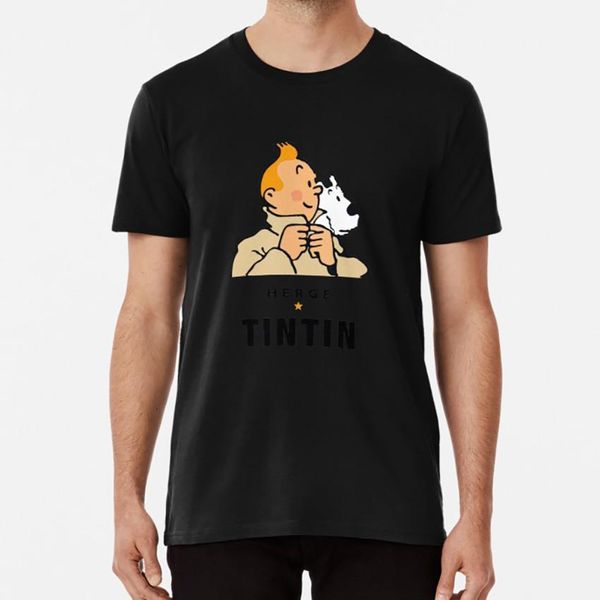 herge tintin merchandise t shirt herge tintin herge tintin gift merchandise stuff shirt, White;black