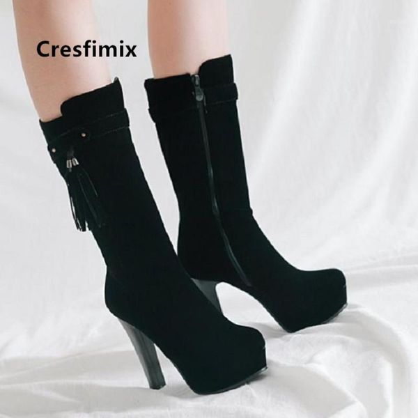 boots cresfimix women fashion side zip mid calf high heel lady classic red flock quality autumn frauen stiefel c60691, Black
boots cresfimix women fashion side zip mid calf high heel lady classic red flock quality autumn frauen stiefel c60691, Black