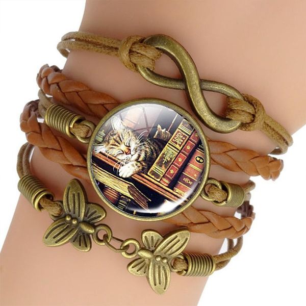 fashion brown leather bracelet so many books so little time '' glass cabohon handmade bracelet girlfriend's valentine's, Golden;silver
fashion brown leather bracelet so many books so little time '' glass cabohon handmade bracelet girlfriend's valentine's, Golden;silver