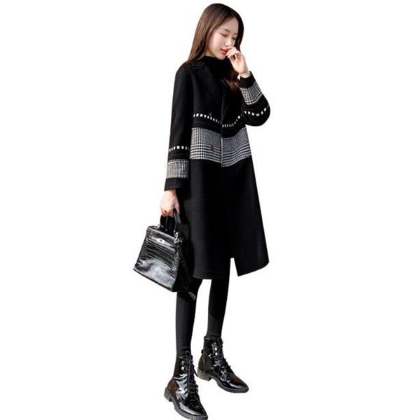 2021 women cloth overcoat women's mid length over knee autumn winter waist suit collar black woolen coat fc317
2021 women cloth overcoat women's mid length over knee autumn winter waist suit collar black woolen coat fc317