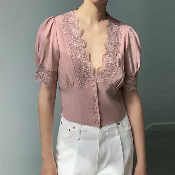 2020 мода za обрезанные lace top v образным вырезом с коротким рукавом женщины передняя кнопка закрытия тональный lace летние рубашки элеган, White
2020 мода za обрезанные lace top v образным вырезом с коротким рукавом женщины передняя кнопка закрытия тональный lace летние рубашки элеган, White